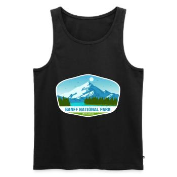 Parc national Banff Canada Alberta Souvenir Randonnée pédestre - Débardeur bio Premium Homme - noir - Devant - AI Model Male 178 light (178cm)