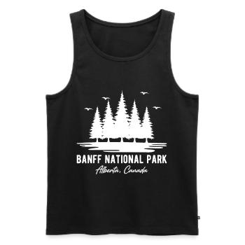Parc national du Canada Banff Alberta Randonnée souvenir - Débardeur bio Premium Homme - noir - Devant - AI Model Male 178 light (178cm)
