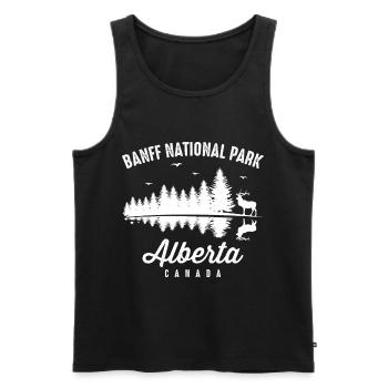 Parc national Banff Canada Alberta Souvenir Randonnée pédestre - Débardeur bio Premium Homme - noir - Devant - AI Model Male 178 light (178cm)