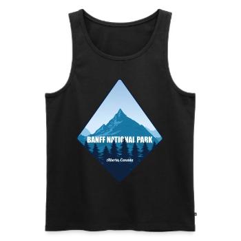 Parc national du Canada Alberta Banff Souvenir Randonnée - Débardeur bio Premium Homme - noir - Devant - AI Model Male 178 light (178cm)