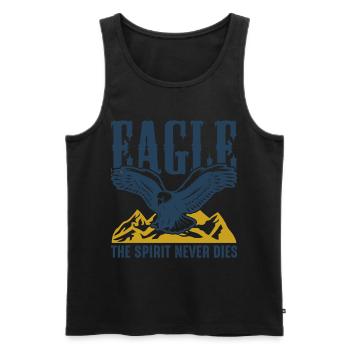Eagle Nature Fauconnerie de montagne Oiseaux de proie Faucon autour des palombes - Débardeur bio Premium Homme - noir - Devant - Michal (187cm)