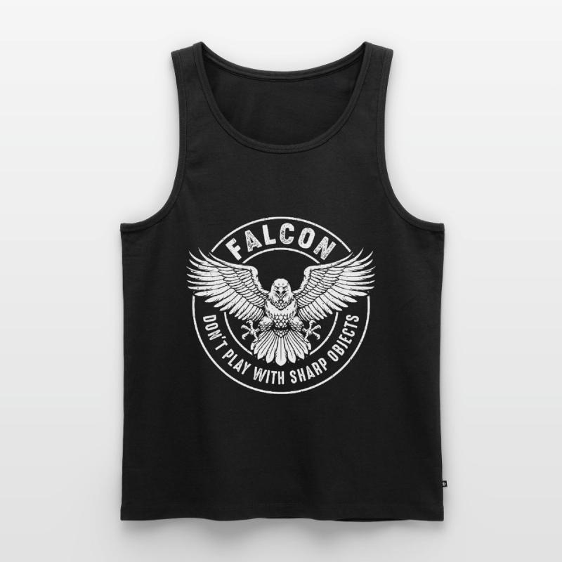 Falcon Sharp objects Falconry Ornithologist Eagle Men's Premium Organic Tank Top