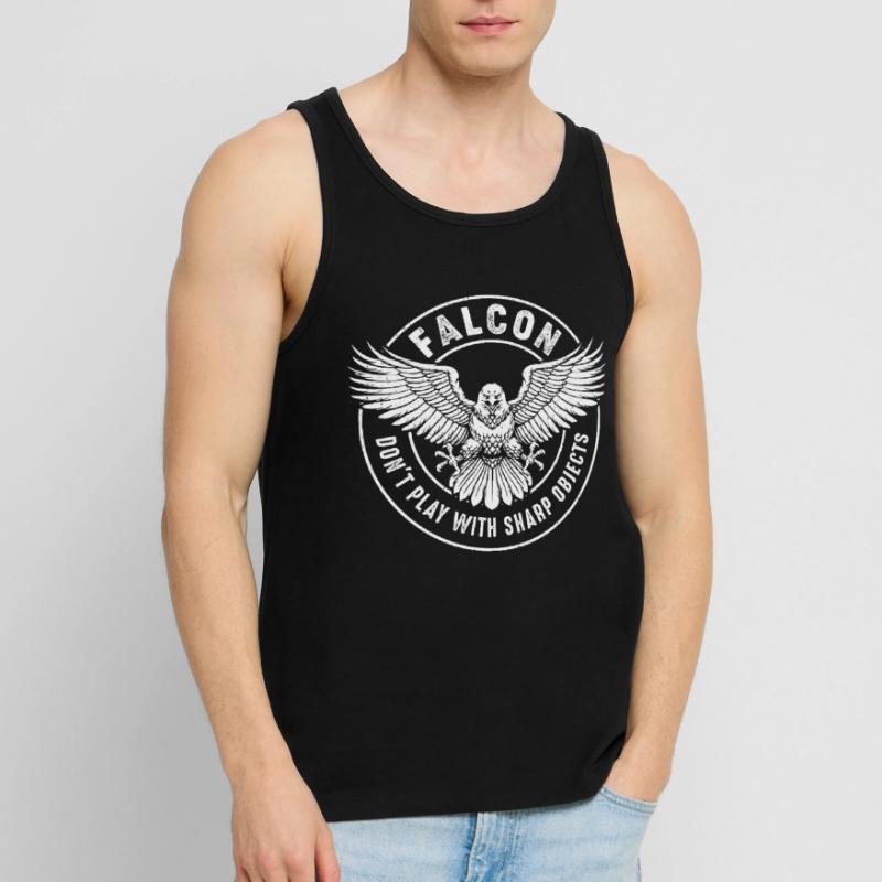 Falcon Sharp objects Falconry Ornithologist Eagle Men's Premium Organic Tank Top
