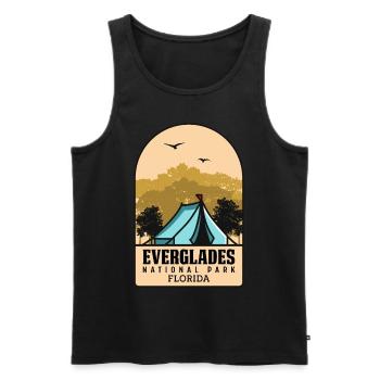 Randonnée dans les Everglades Parc national tropical de Floride - Débardeur bio Premium Homme - noir - Devant - AI Model Male 178 light (178cm)
