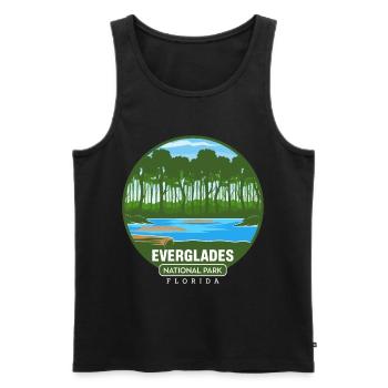 Parc national des Everglades Floride Randonnée Crocodile - Débardeur bio Premium Homme - noir - Devant - AI Model Male 178 light (178cm)