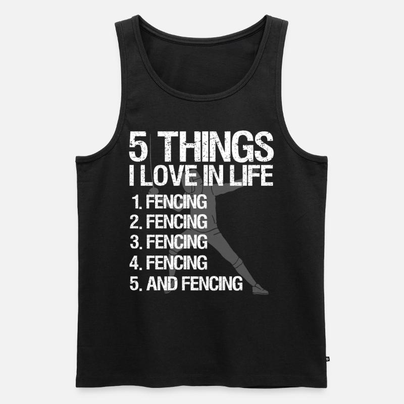 Fechten Degen Fechtduell Geschenkidee - Männer Premium Bio Tank Top - Schwarz