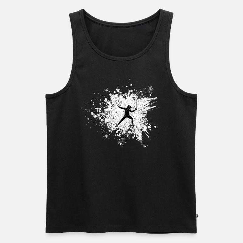 Fechten Degen Fechtduell Geschenkidee - Männer Premium Bio Tank Top - Schwarz