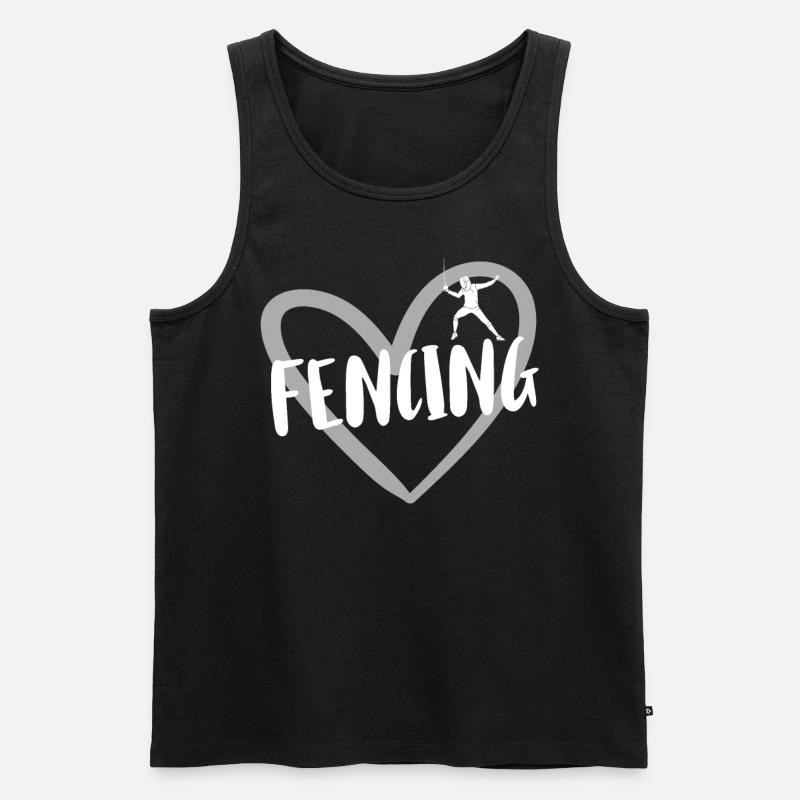 Fechten Degen Fechtduell Geschenkidee - Männer Premium Bio Tank Top - Schwarz