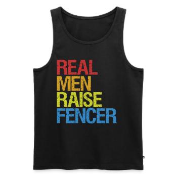 Fechten Degen Fechtduell Geschenkidee - Männer Premium Bio Tank Top - Schwarz - Vorne - AI Model Male 178 light (178cm)