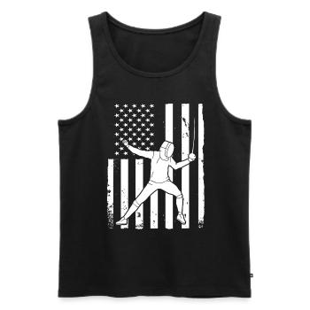 Fechten Degen Fechtduell Geschenkidee - Männer Premium Bio Tank Top - Schwarz - Vorne - AI Model Male 178 light (178cm)