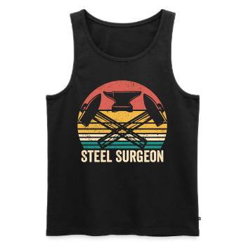 Stahlchirurg Schmied Schmiedekunst Vintage - Männer Premium Bio Tank Top - Schwarz - Vorne - Michal (187cm)