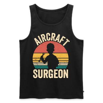 Aircraft Surgeon Aviation Cool Aerospace Vintage - Men's Premium Organic Tank Top - black - Front - Michal (187cm)