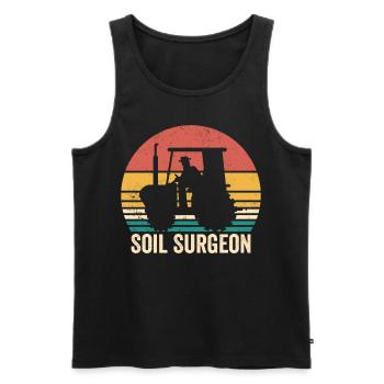 Soil Surgeon Landwirt Landwirtschaft Vintage - Männer Premium Bio Tank Top - Schwarz - Vorne - Michal (187cm)