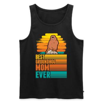 Murmeltier Mama Groundhog Mom Woodchuck - Men's Premium Organic Tank Top - black - Front - Michal (187cm)