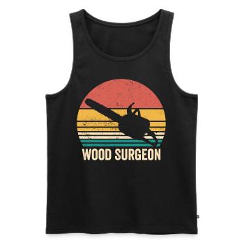 Holzchirurg Holzarbeiter Schreiner Vintage - Männer Premium Bio Tank Top - Schwarz - Vorne - Michal (187cm)