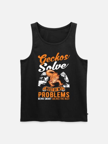 Gecko Geschenk Leopardgecko - Männer Premium Bio Tank Top - Schwarz