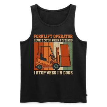 Certified Forklift Truck Operator - Men's Premium Organic Tank Top - black - Front - AI Model Male 178 light (178cm)