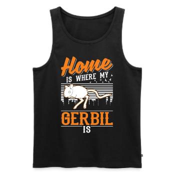 Home is where my Gerbil is Gerbil Gerbil - Men's Premium Organic Tank Top - black - Front - Michal (187cm)