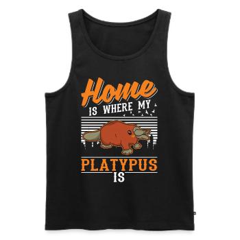 Platypus at home Platypus - Men's Premium Organic Tank Top - black - Front - Michal (187cm)