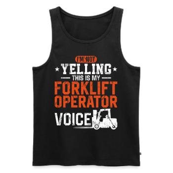 Certified Forklift Truck Operator - Men's Premium Organic Tank Top - black - Front - AI Model Male 178 light (178cm)