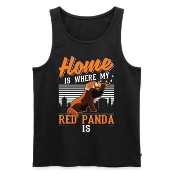 Home is where my Red Panda is Roter Panda - Men's Premium Organic Tank Top - black - Front - AI Model Male 178 light (178cm)