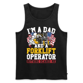 Certified Forklift Truck Operator - Men's Premium Organic Tank Top - black - Front - AI Model Male 178 light (178cm)