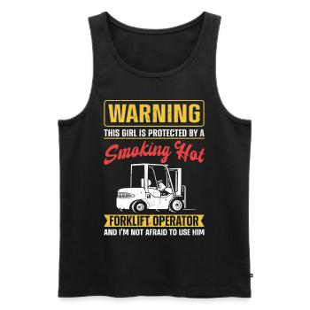Certified Forklift Truck Operator - Men's Premium Organic Tank Top - black - Front - AI Model Male 178 light (178cm)
