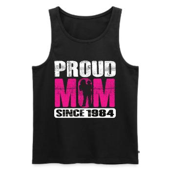 Proud Mom Since 1984 - Männer Premium Bio Tank Top - Schwarz - Vorne - AI Model Male 178 light (178cm)