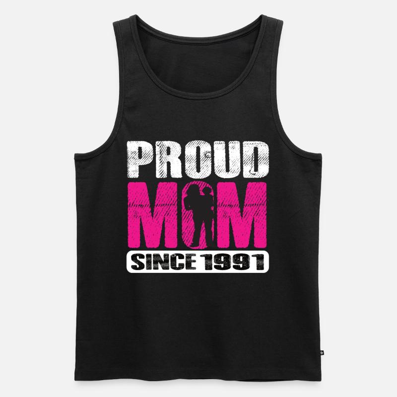Proud Mom Since 1991 - Männer Premium Bio Tank Top - Schwarz