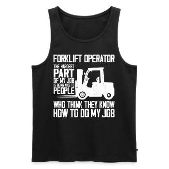 Certified Forklift Truck Operator - Männer Premium Bio Tank Top - Schwarz - Vorne - Michal (187cm)