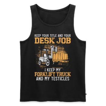 Certified Forklift Truck Operator - Men's Premium Organic Tank Top - black - Front - Michal (187cm)