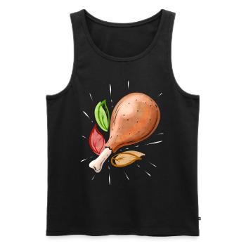 Roasted Turkey Leg Drumstick Family Meal On - Men's Premium Organic Tank Top - black - Front - Michal (187cm)