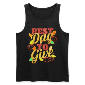 Best Day To Give Thanksgiving - Men's Premium Organic Tank Top - black - Front - AI Model Male 178 light (178cm)