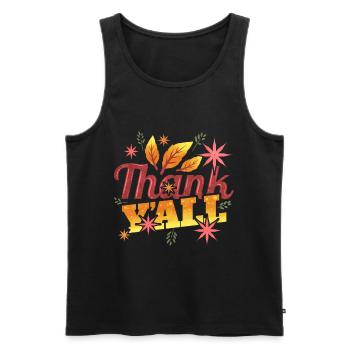 Thank Y'ALL Thank You All Leaves Logo Thanksgiving - Men's Premium Organic Tank Top - black - Front - AI Model Male 178 light (178cm)