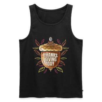 Autumn Acorn Thanks Giving Day Thanksgiving - Männer Premium Bio Tank Top - Schwarz - Vorne - AI Model Male 178 light (178cm)