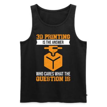 3D printing is the answer who cares what the quest - Men's Premium Organic Tank Top - black - Front - AI Model Male 178 light (178cm)