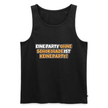 Ohne Schokolade keine Party Lustiger Spruch Witz - Männer Premium Bio Tank Top - Schwarz - Vorne - AI Model Male 178 light (178cm)