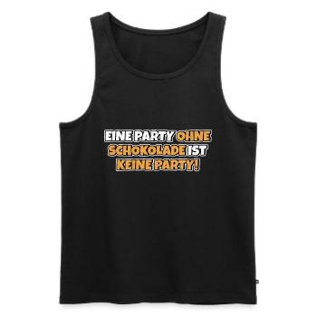 Ohne Schokolade ohne Party Lustiger Spruch Witz - Männer Premium Bio Tank Top - Schwarz - Vorne - AI Model Male 178 light (178cm)