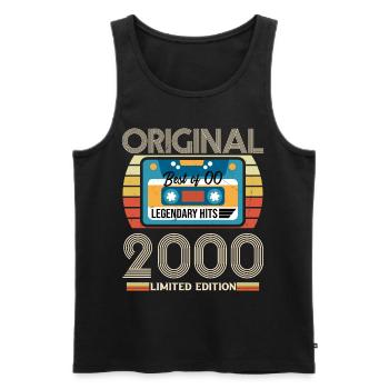 Vintage 2000 Original Geburtstagsgeschenk - Männer Premium Bio Tank Top - Schwarz - Vorne - Michal (187cm)