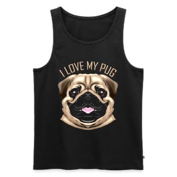 Dog Lover - J’aime mon carlin - Débardeur bio Premium Homme - noir - Devant - Michal (187cm)