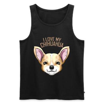 Dog Lover - J’aime mon Chihuahua - Débardeur bio Premium Homme - noir - Devant - Michal (187cm)