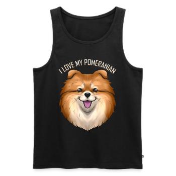 Dog Lover - I Love My Pomeranian - Männer Premium Bio Tank Top - Schwarz - Vorne - Michal (187cm)