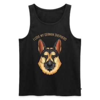 Dog Lover - I Love My English Shepherd - Men's Premium Organic Tank Top - black - Front - Michal (187cm)