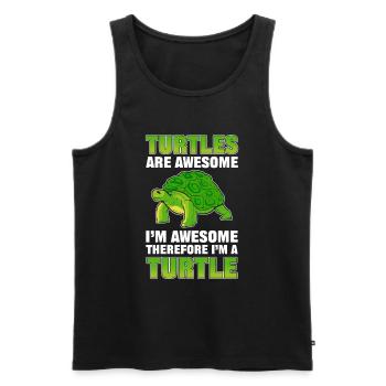 Turtles Are Awesome I'm Awesome Therefore I'm A - Männer Premium Bio Tank Top - Schwarz - Vorne - Michal (187cm)