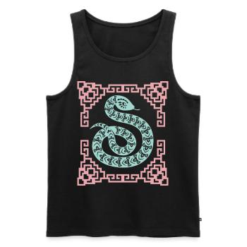 Year of the Serpent, Chinese Horoscope China - Men's Premium Organic Tank Top - black - Front - AI Model Male 178 light (178cm)