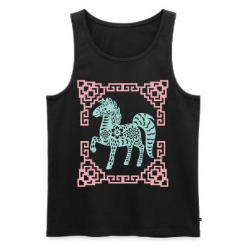 Year of the Horse, Chinese Horoscope China - Men's Premium Organic Tank Top - black - Front - Michal (187cm)