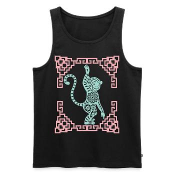 Année du Singe, Horoscope chinois Chine - Débardeur bio Premium Homme - noir - Devant - Michal (187cm)