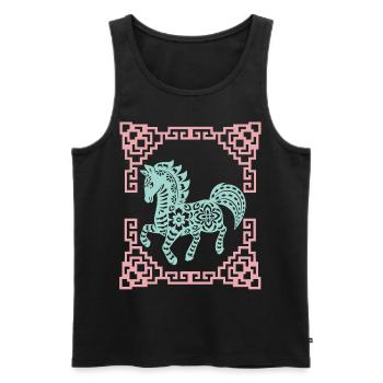 Year of the Horse, Chinese Horoscope China - Men's Premium Organic Tank Top - black - Front - Michal (187cm)