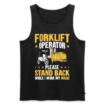 Certified Forklift Truck Operator - Men's Premium Organic Tank Top - black - Front - Michal (187cm)