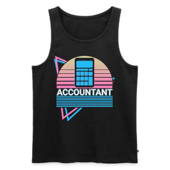 Accountant Calculus Accounting Retro - Men's Premium Organic Tank Top - black - Front - AI Model Male 178 light (178cm)